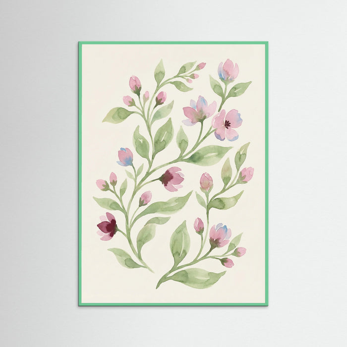 Mint Wood Floral Whispers