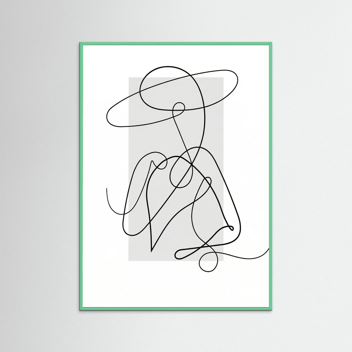 Mint Wood Flowing Contours Gray