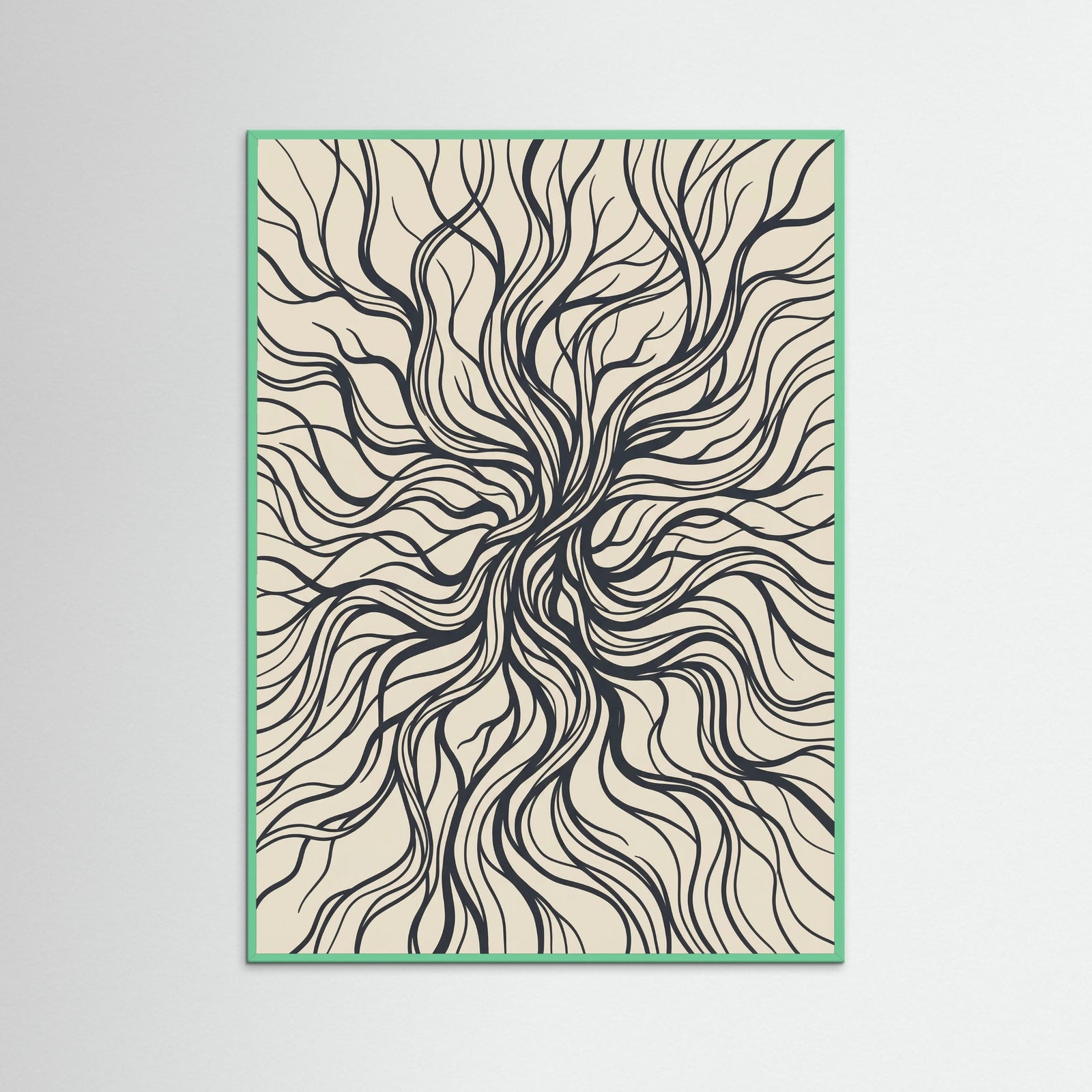 Mint Wood Flowing Contours