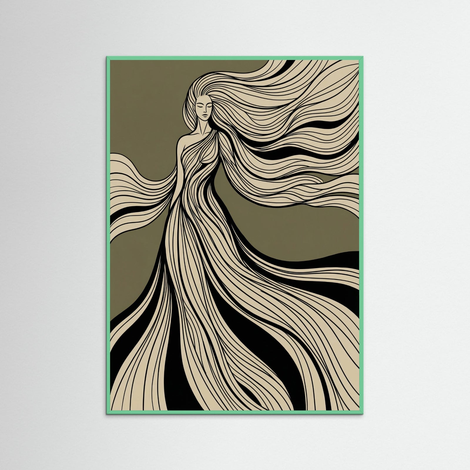 Mint Wood Flowing Embrace