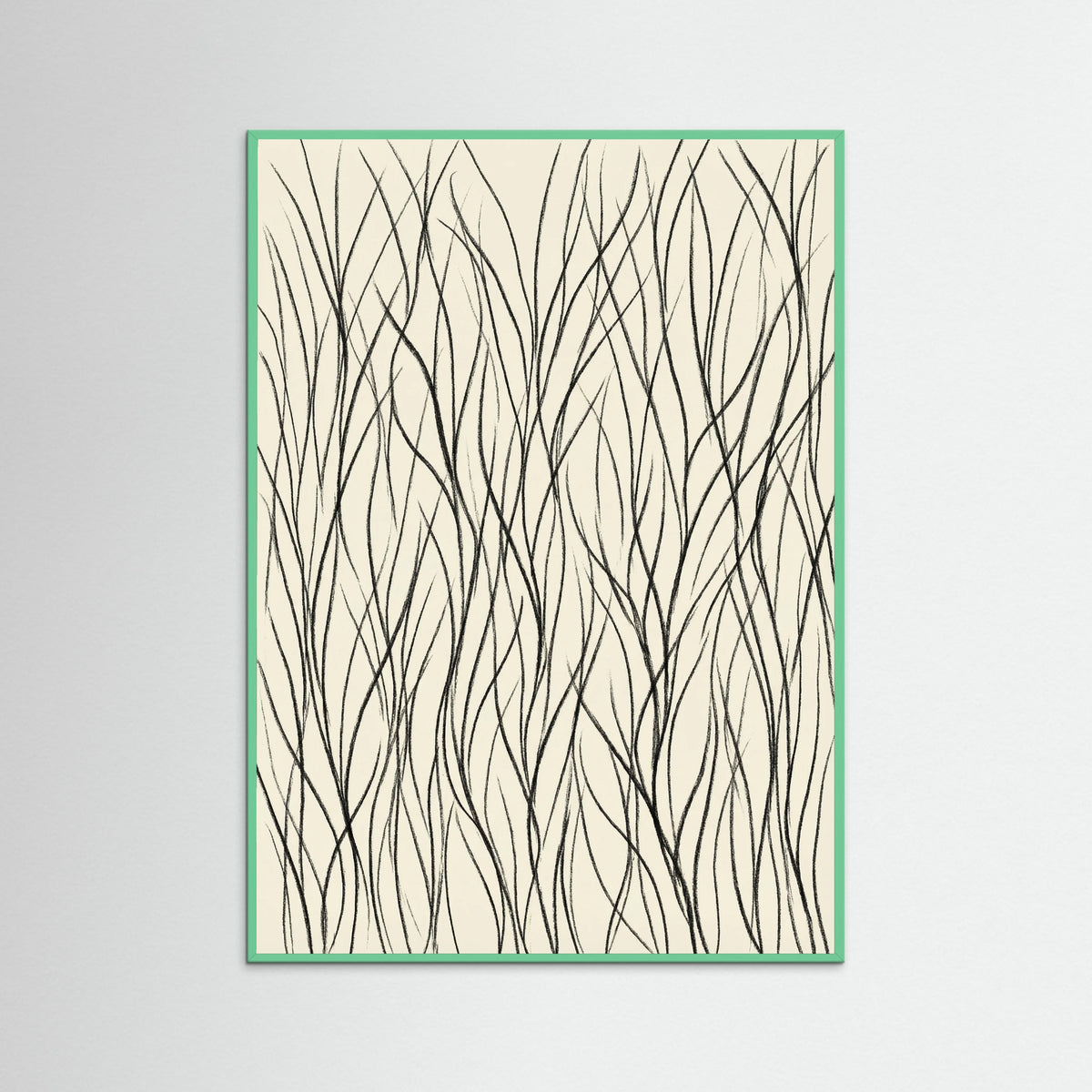 Mint Wood Flowing Rhythms Black