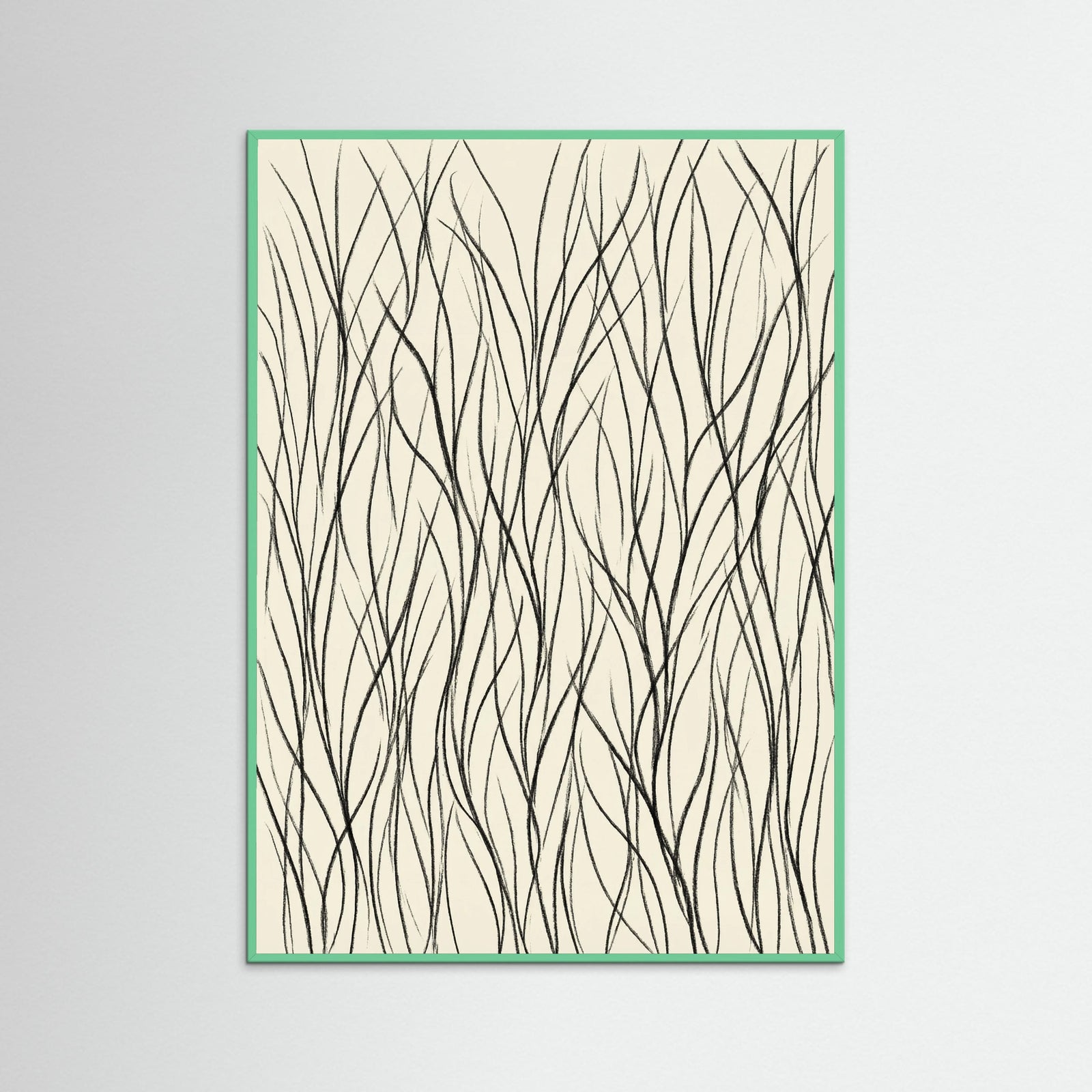 Mint Wood Flowing Rhythms Black