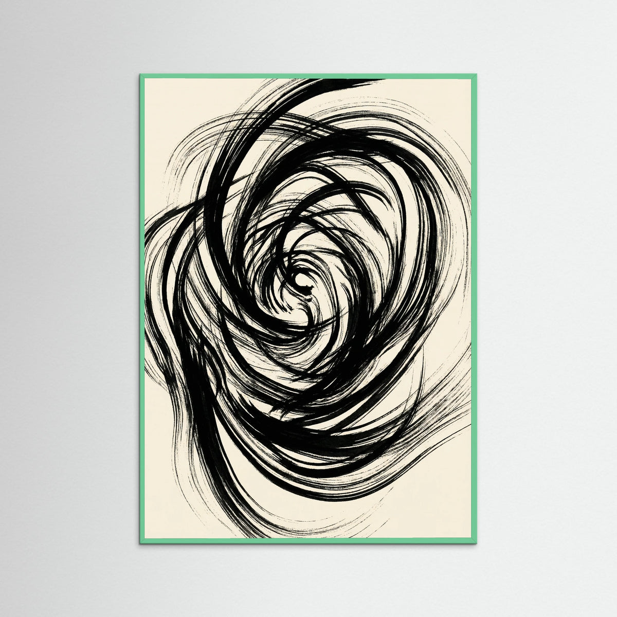 Mint Wood Fluid Black Strokes