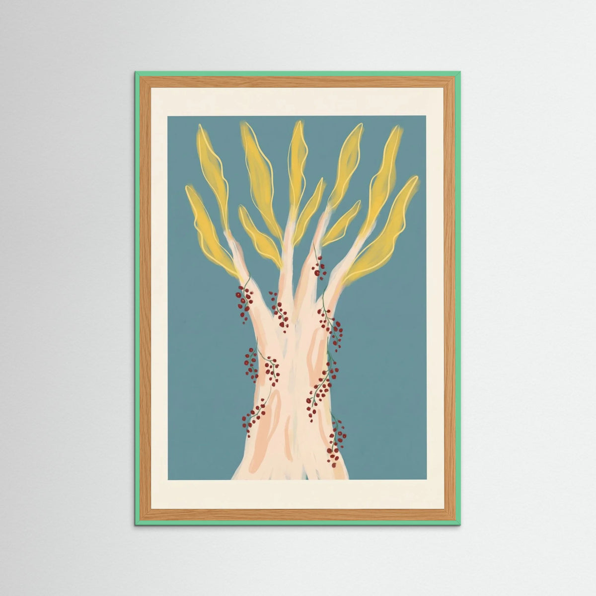 Mint Wood Fountain Flora Burst