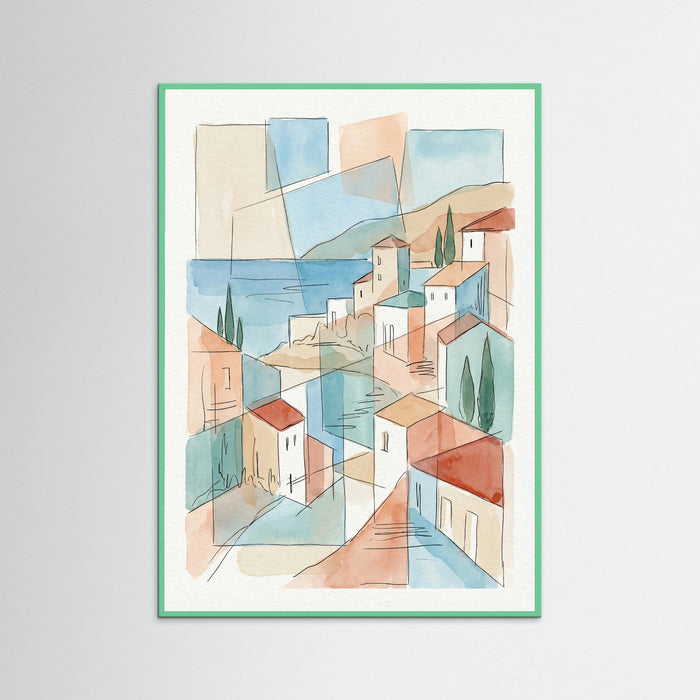 Fragmented Mediterranean View – plakat og kunsttryk
