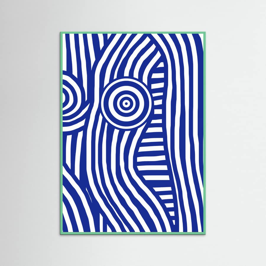 Front Blue and White Striped Nude Poster – poster and art print