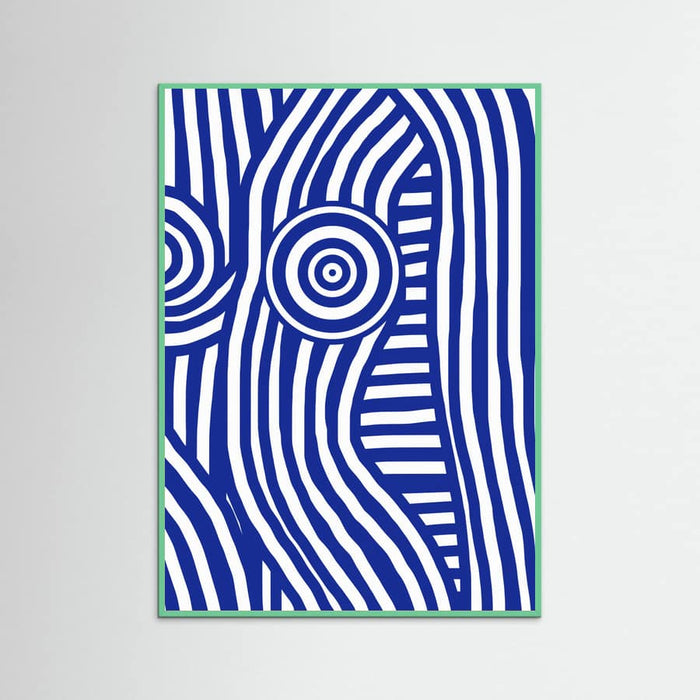 Front Blue and White Striped Nude Poster – poster and art print