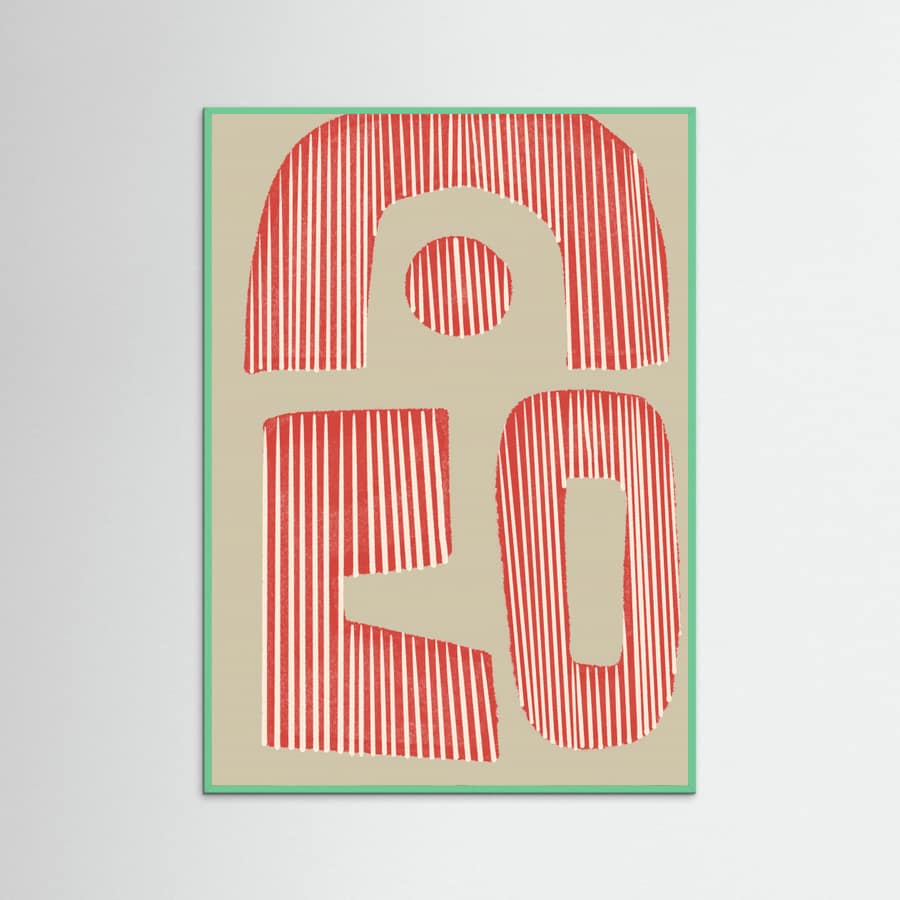 Mint Wood GEO Balance Object Poster