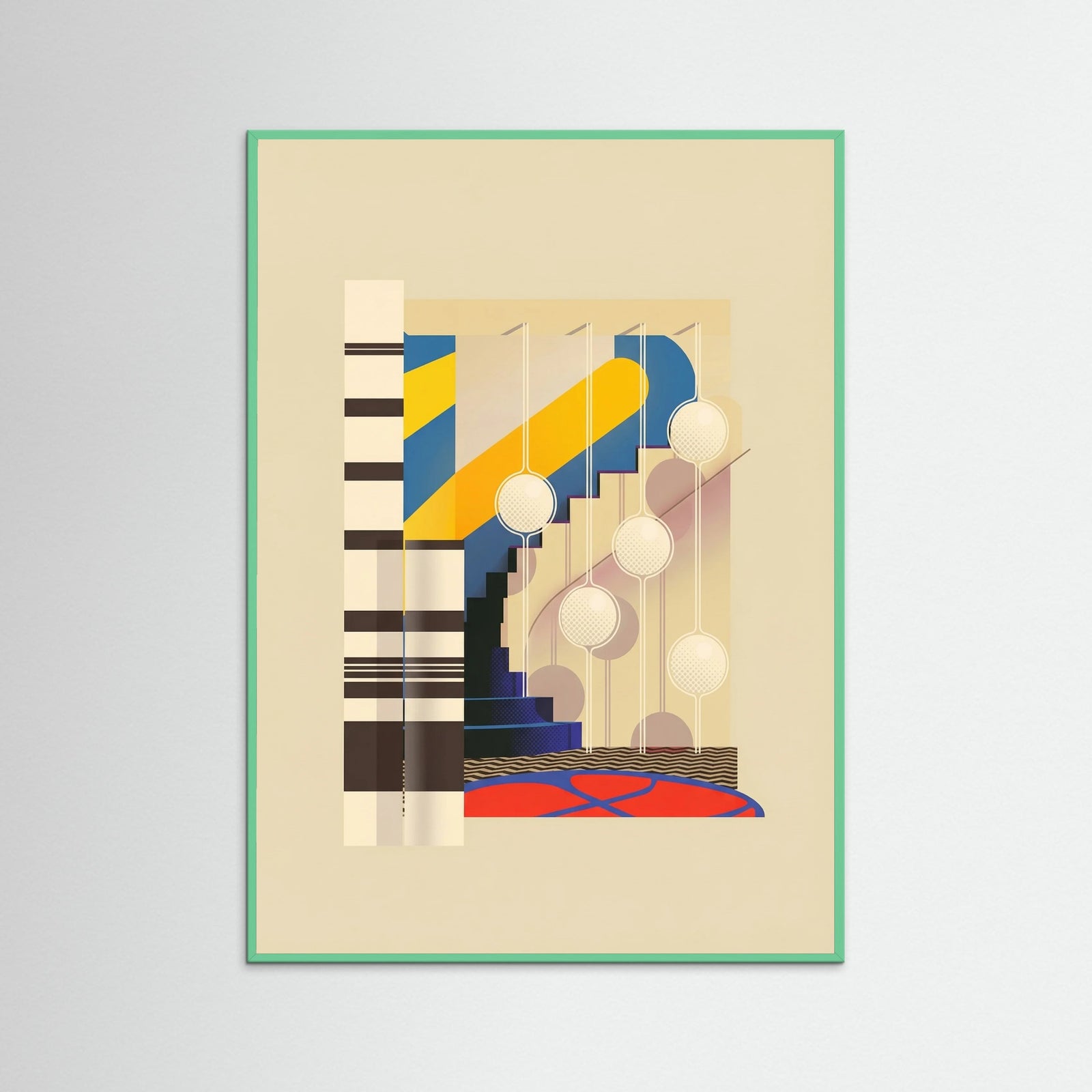 Mint Wood Geometric Ascent