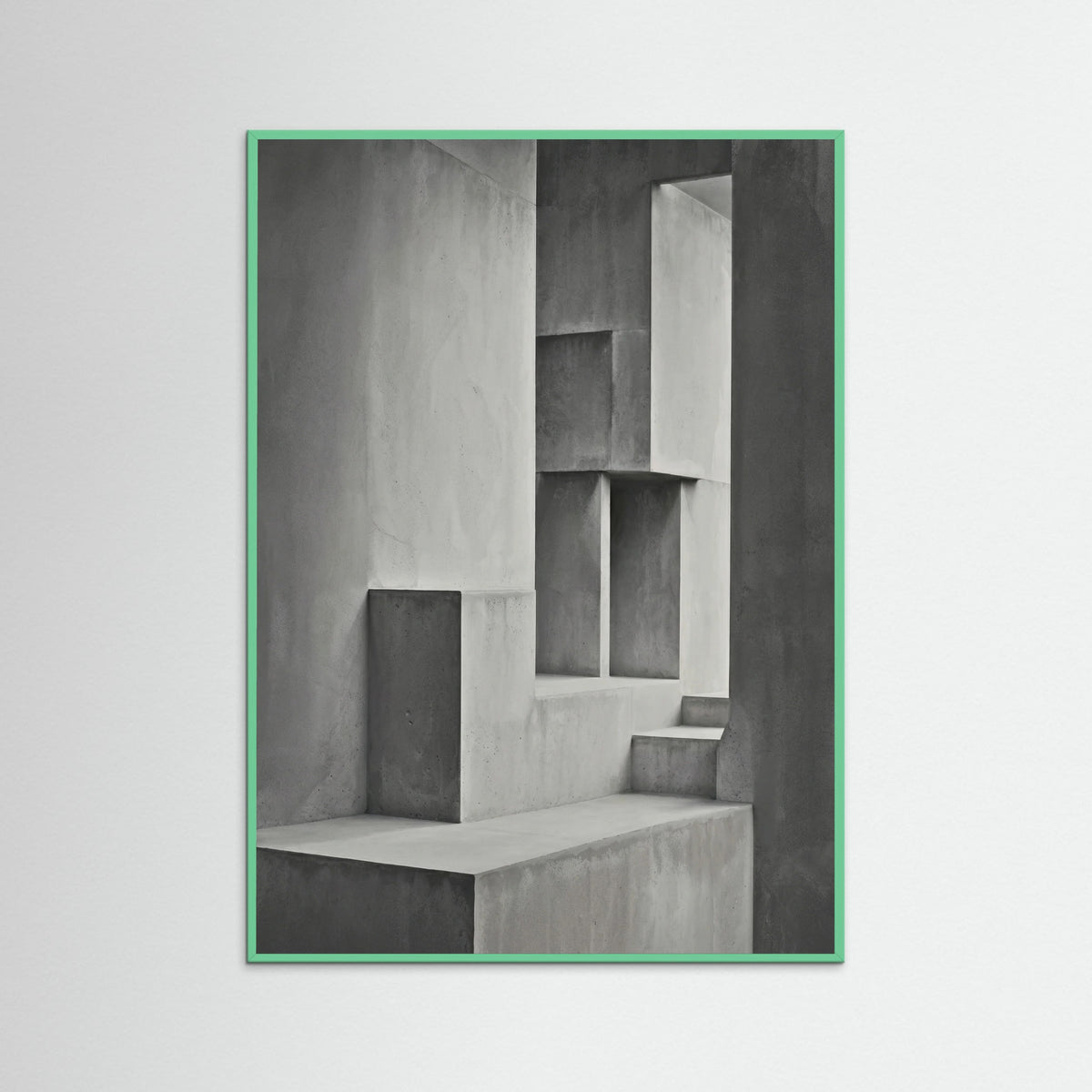 Mint Wood Geometric Depth