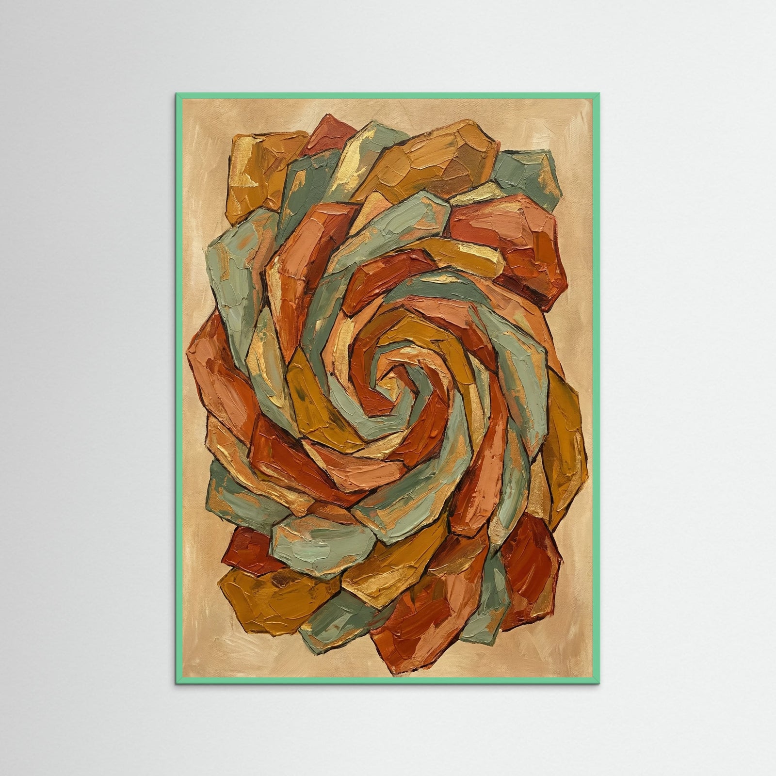 Mint Wood Geometric Echoes