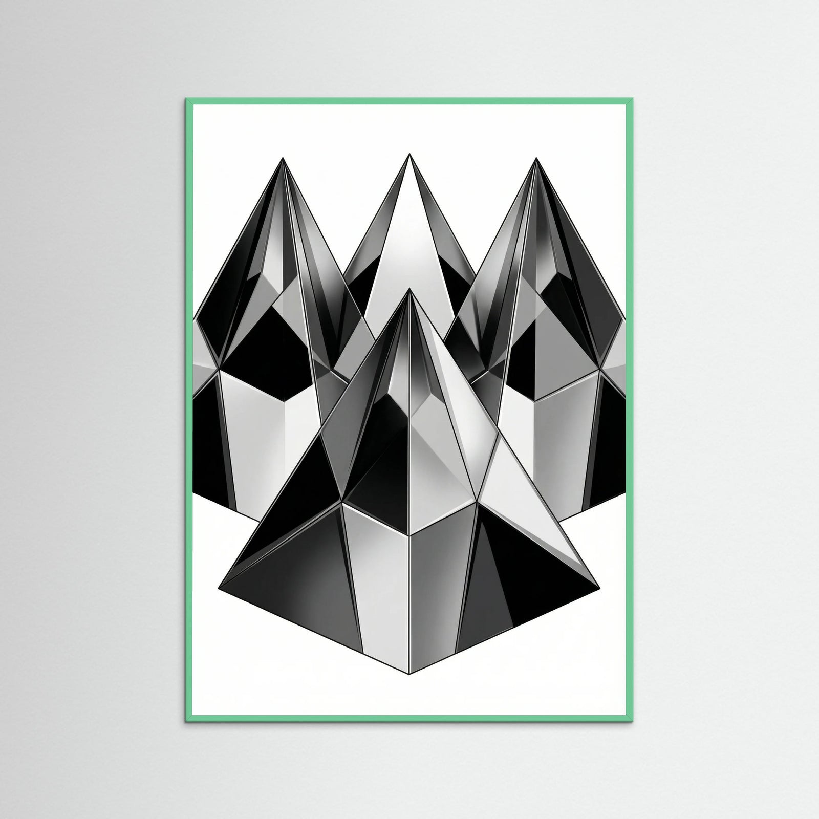 Mint Wood Geometric Facets