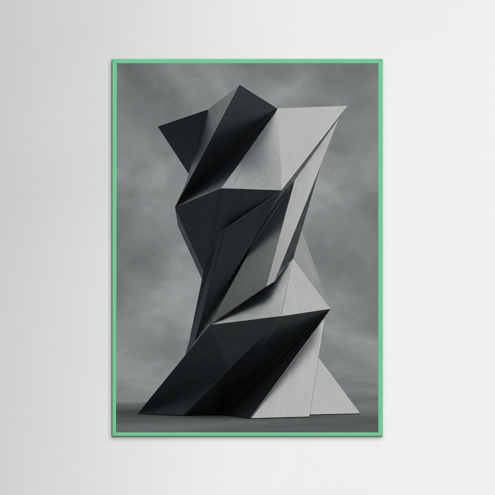 Mint Wood Geometric Folds