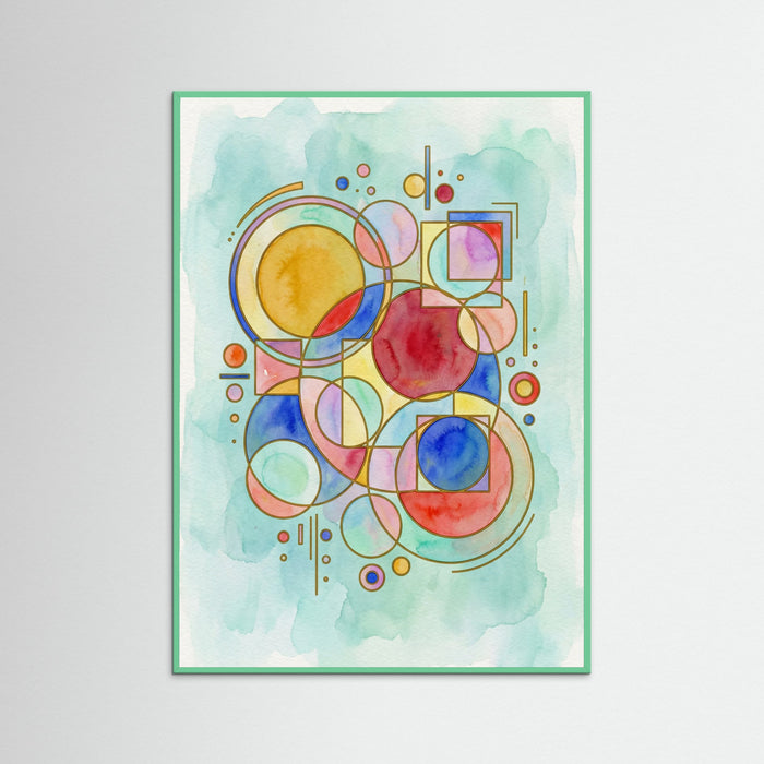 Mint Wood Geometric Harmony Green
