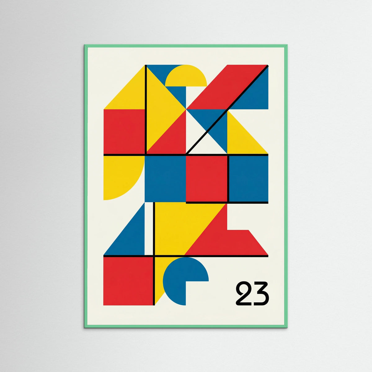 Mint Wood Geometric Harmony White