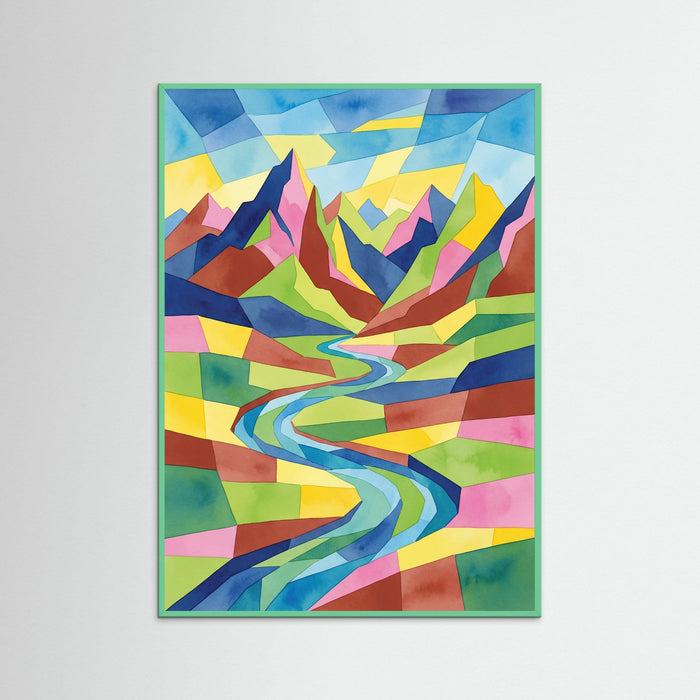Mint Wood Geometric Panorama