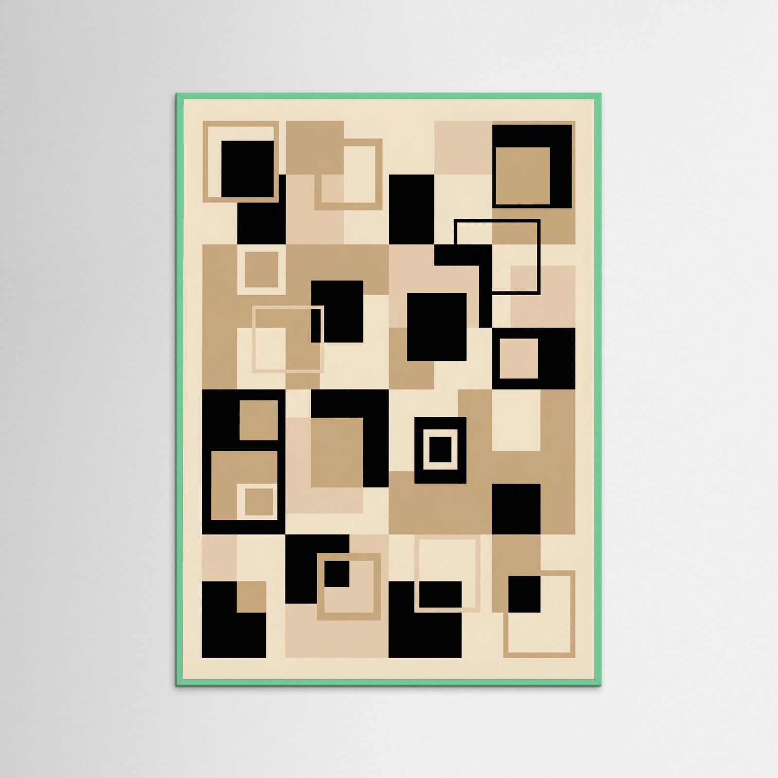 Mint Wood Geometric Rhythm