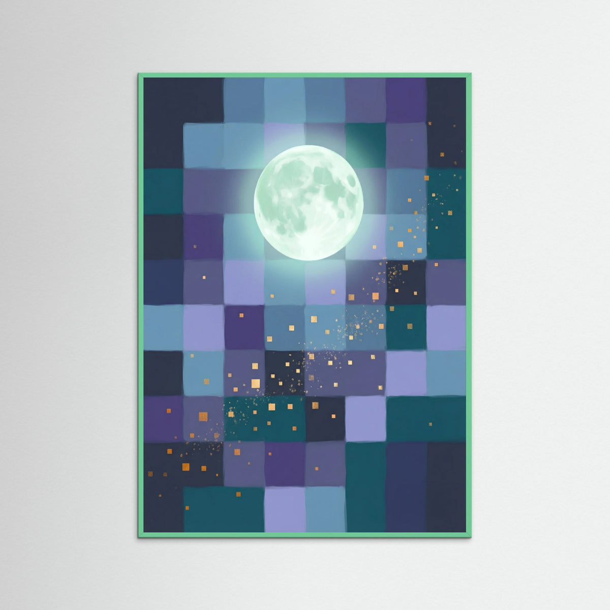 Mint Wood Geometric Serenity