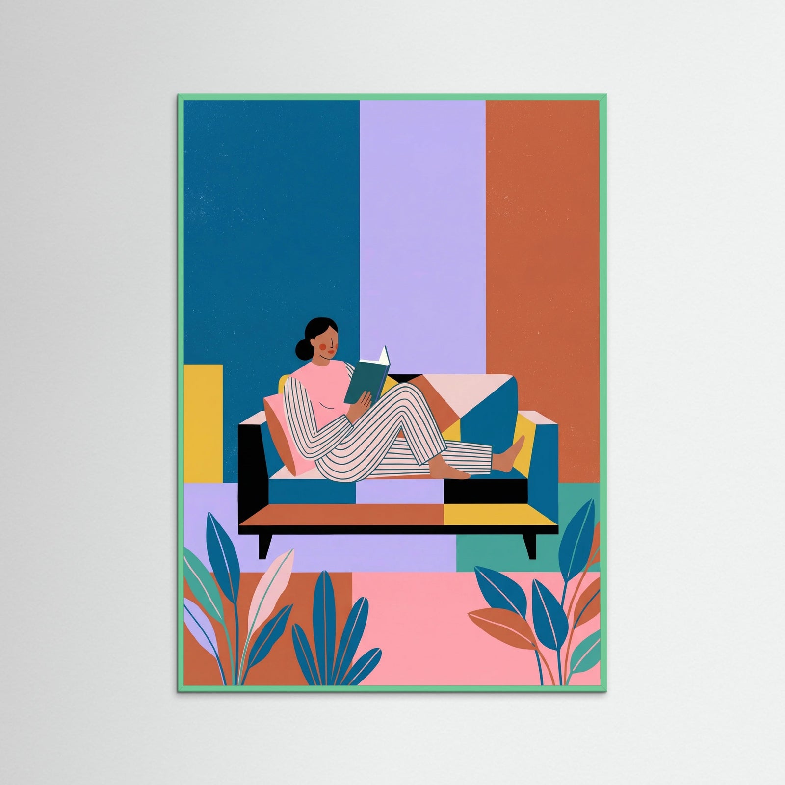 Mint Wood Geometric Siesta