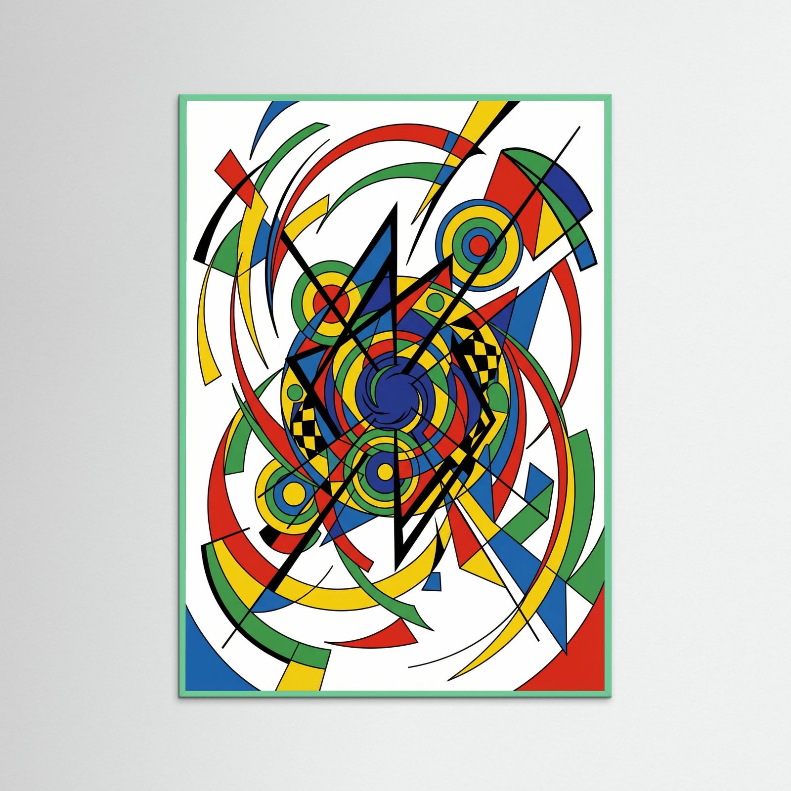 Mint Wood Geometric Symphony