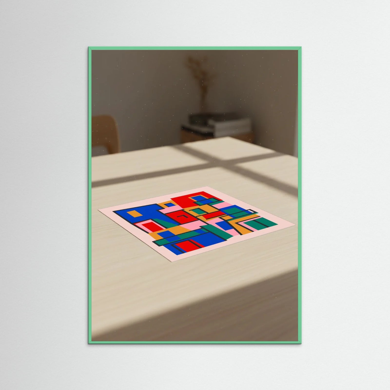 Mint Wood Geometric Vessels