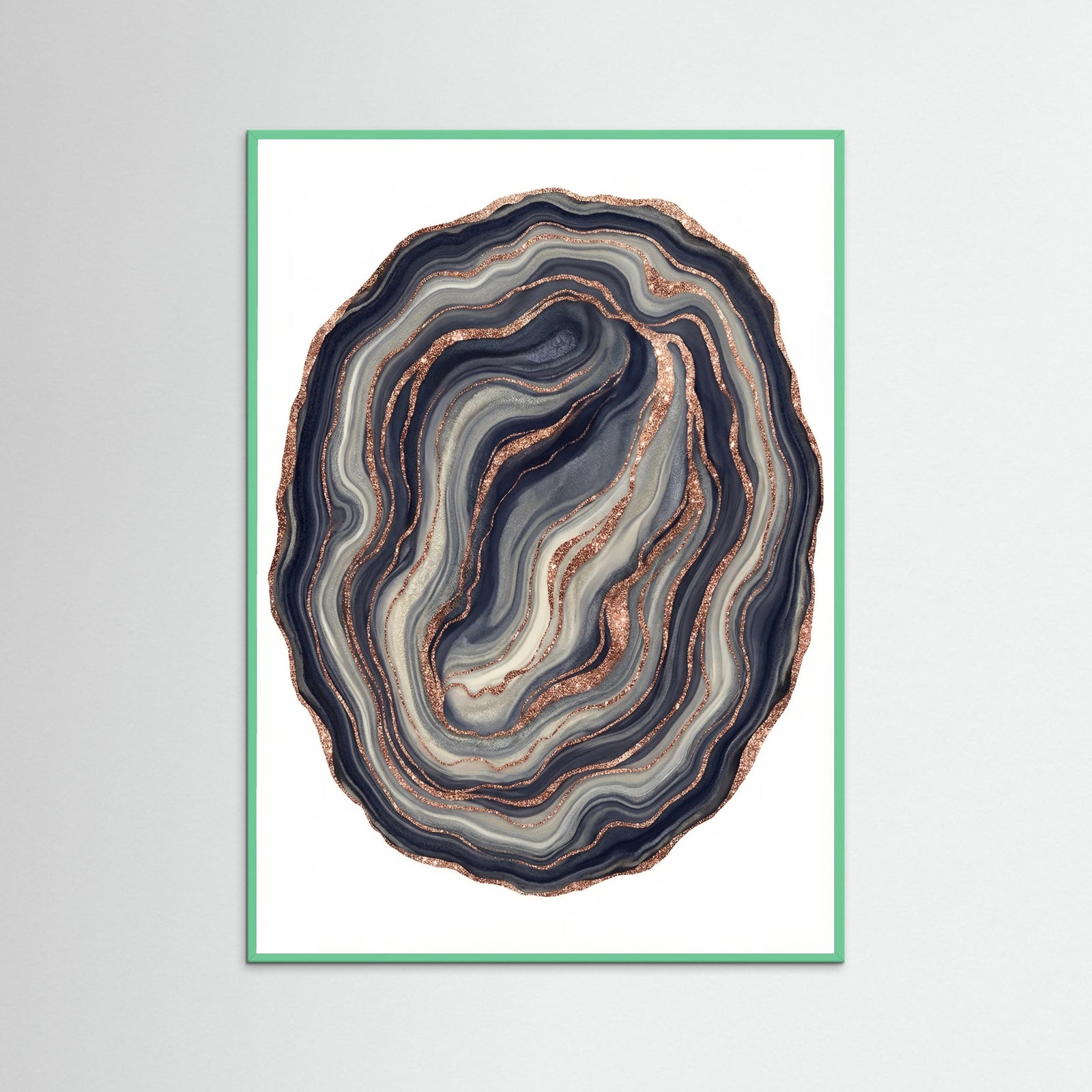 Mint Wood Gilded Geode Streams