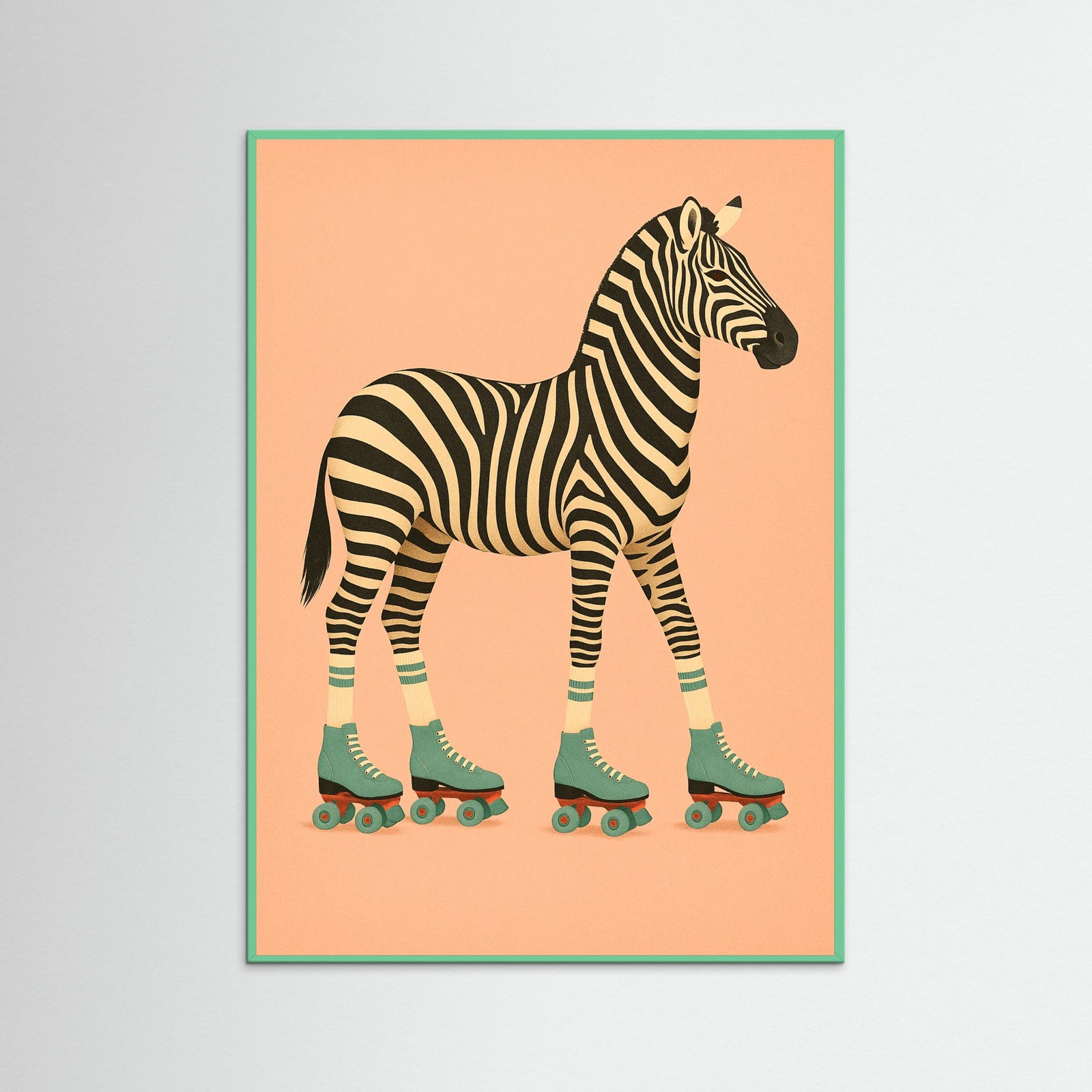 Mint Wood Giraffe Roller Skates
