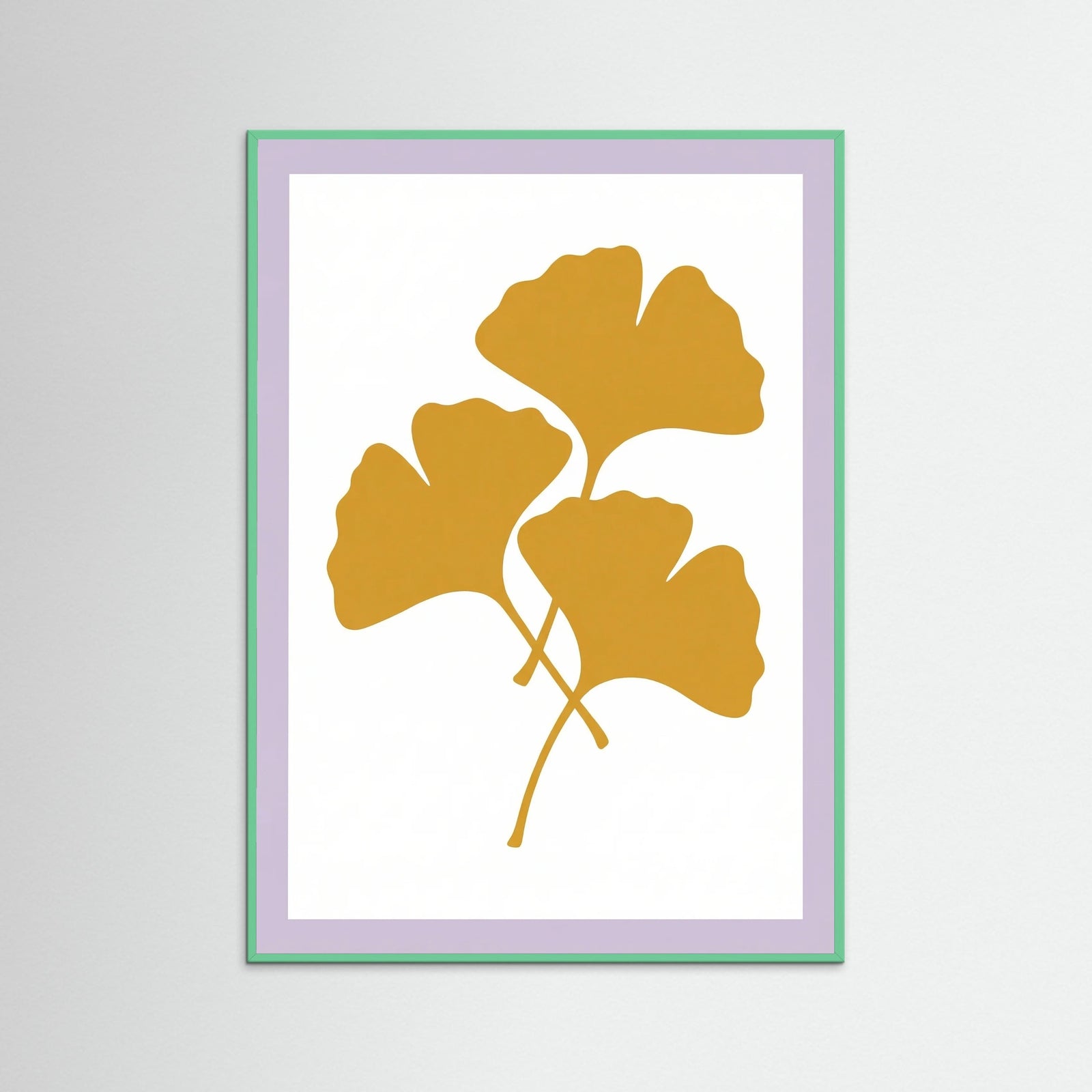 Mint Wood Golden Botanical Silhouette