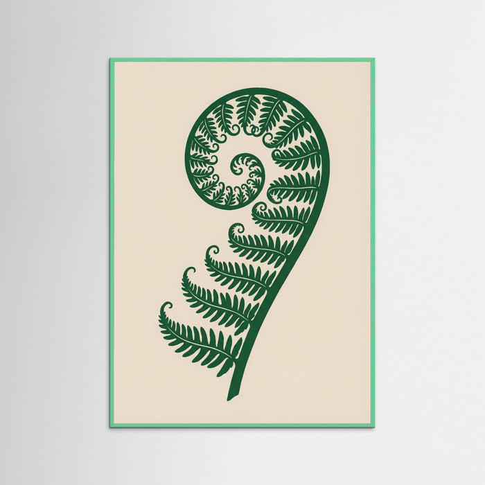 Mint Wood Golden Botanical Silhouette