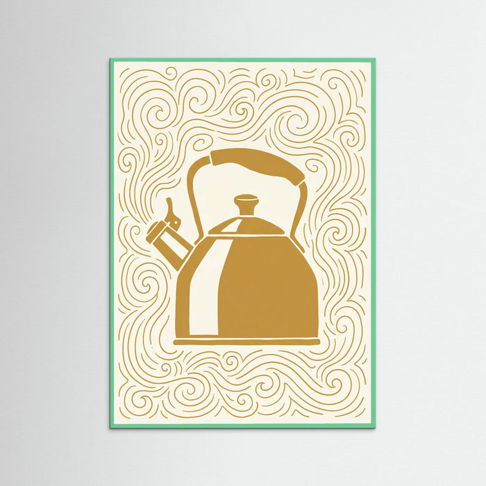 Mint Wood Golden Moka Pot