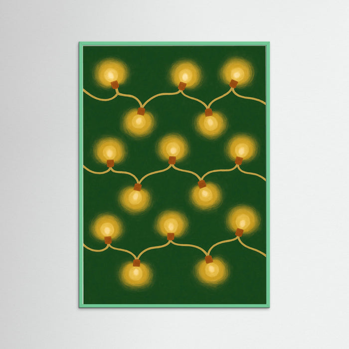 Mint Wood Golden lights