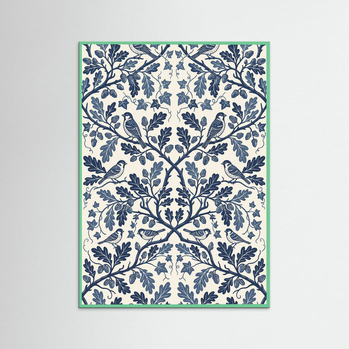 Mint Wood Grapevine Bloom Print