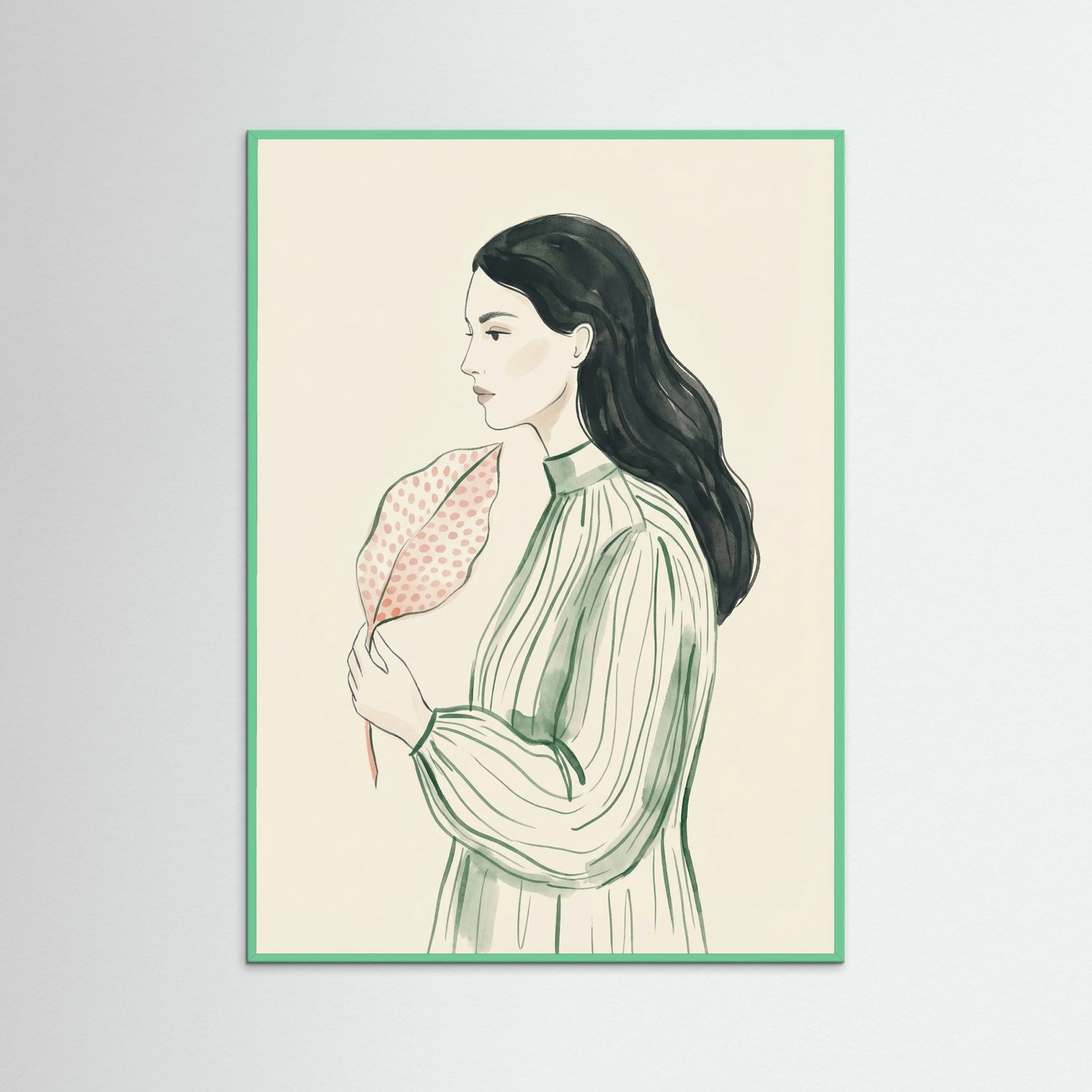 Mint Wood Green Dress Orange