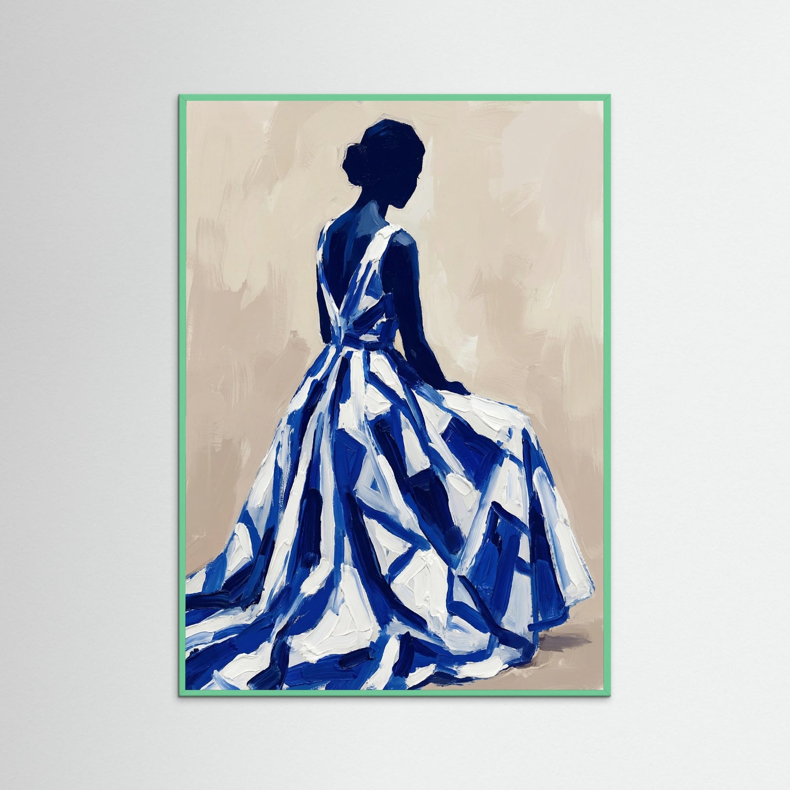 Mint Wood Green Stripe Silhouette