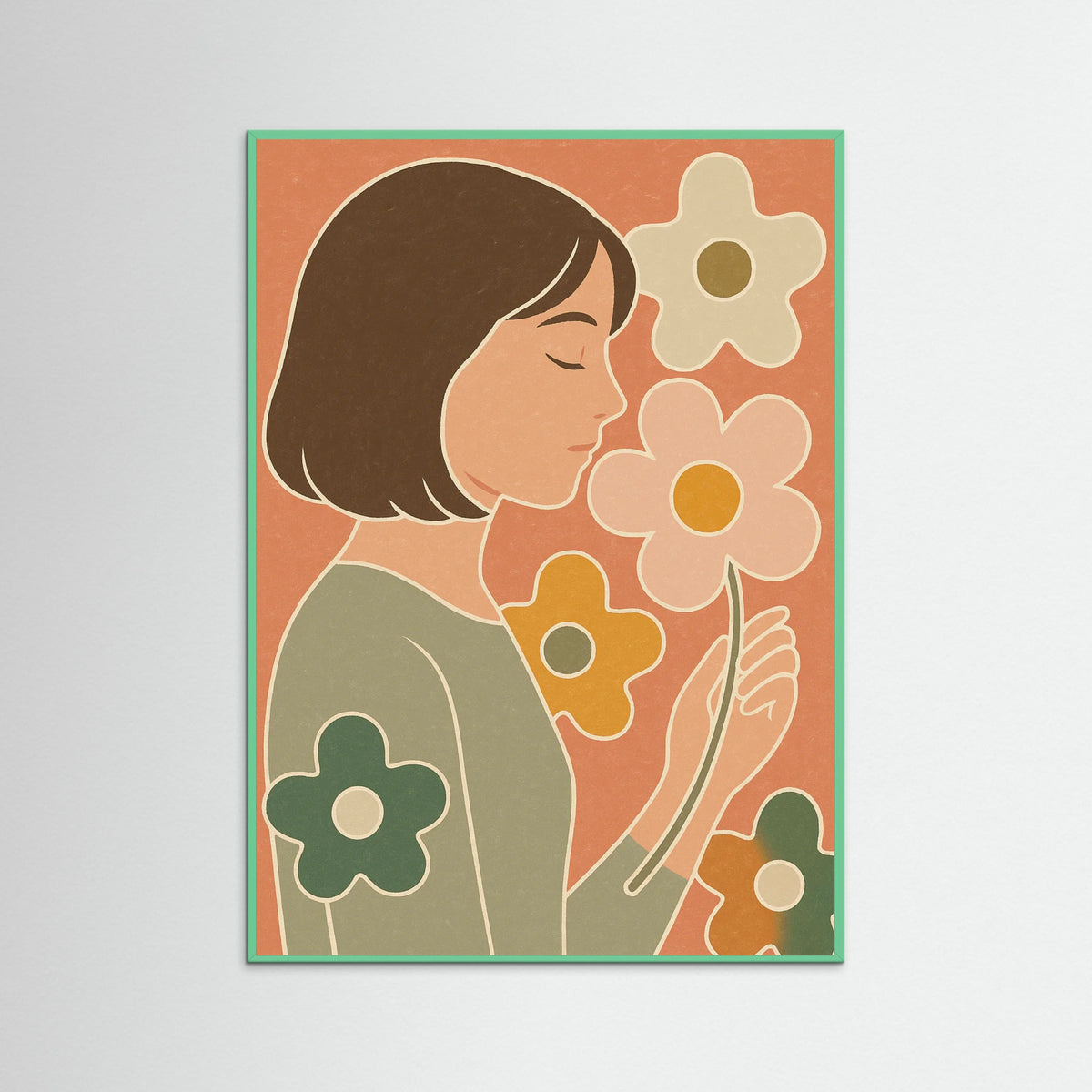 Mint Wood Happy Contours