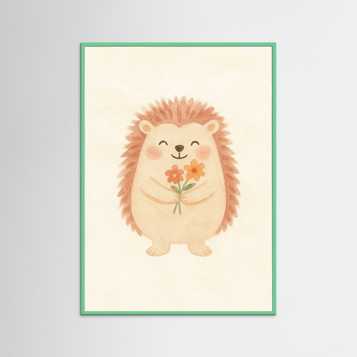 Mint Wood Happy Hedgehog