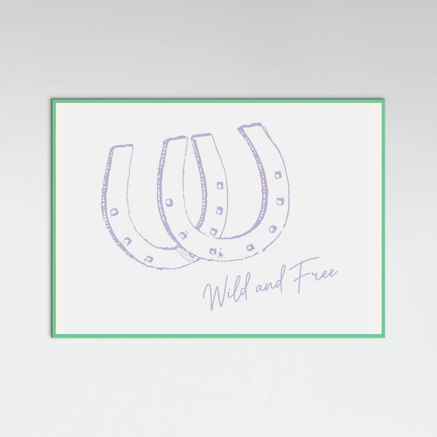 Horseshoe Wild and Free Purple Poster – Poster und Kunstdruck