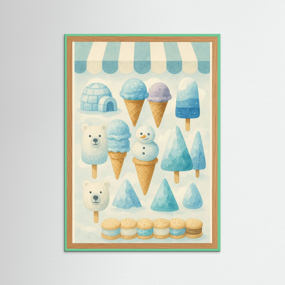 Mint Wood Ice Cream Poster