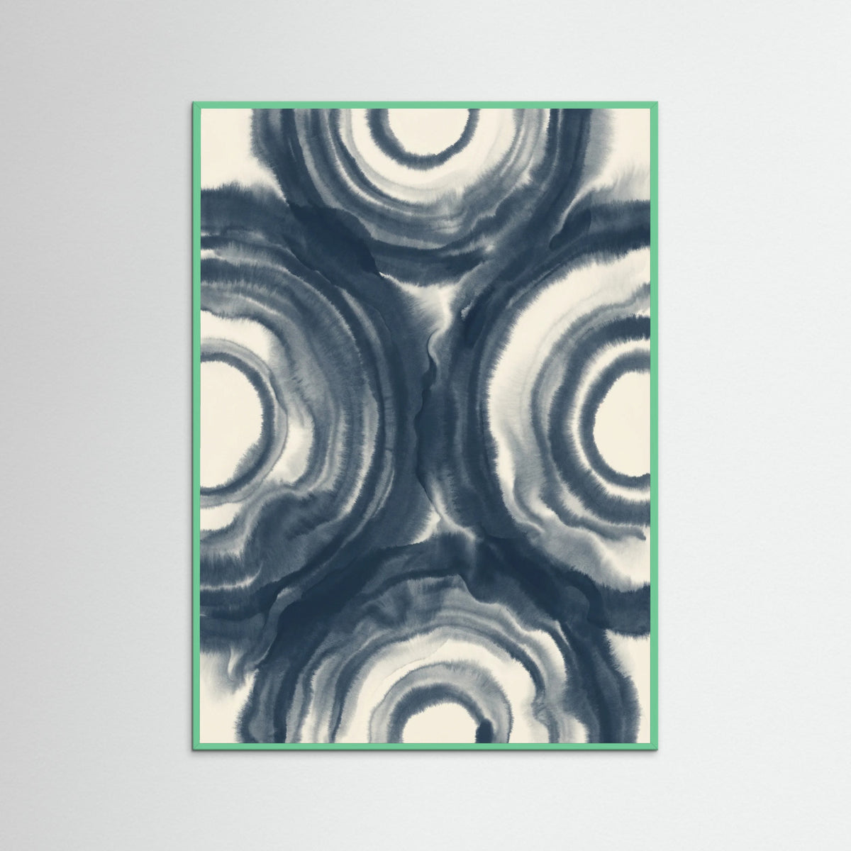 Mint Wood Indigo Lattice