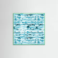 Póster Indigo Teal Line Splatter Watercolor – póster e impresión artística
