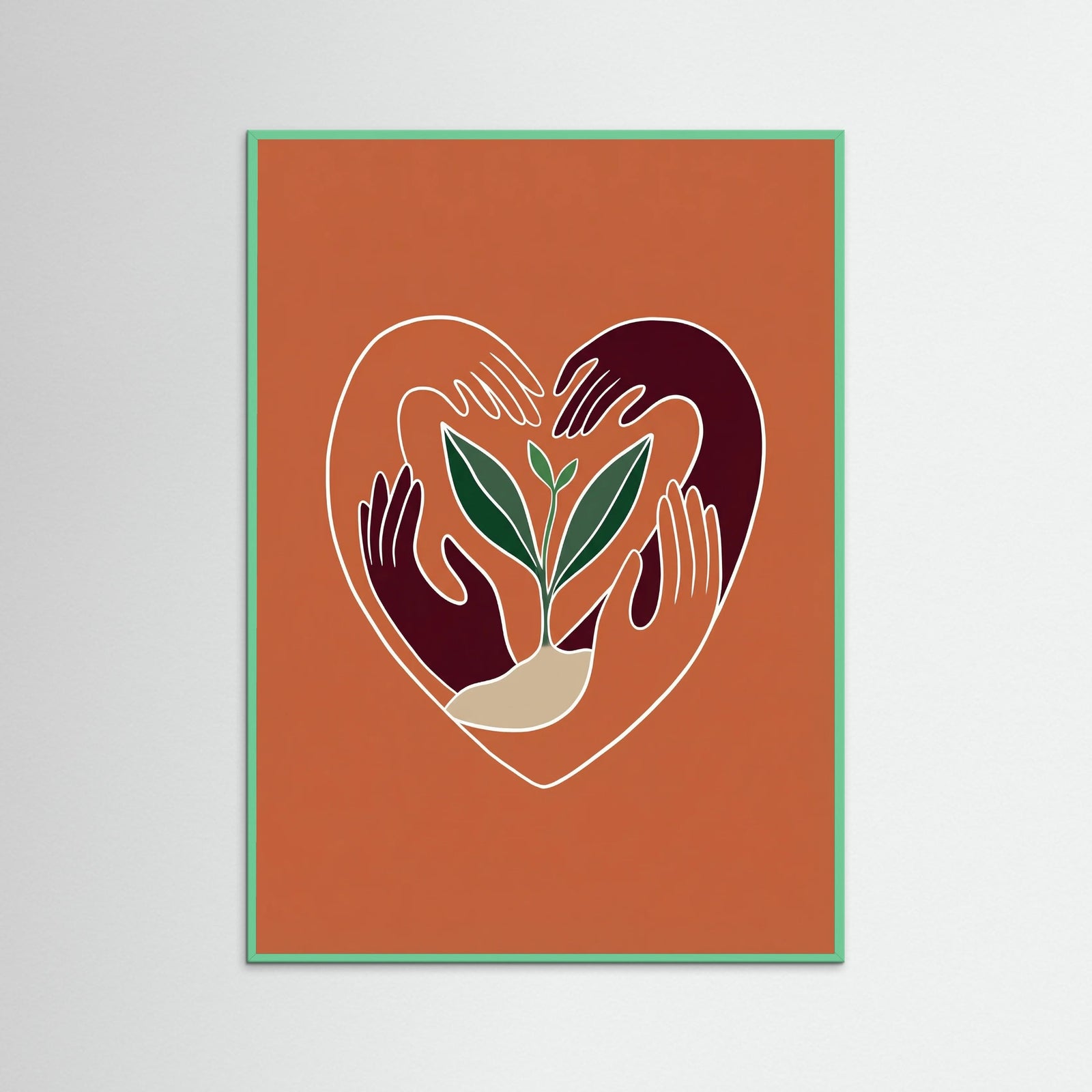 Mint Wood Intertwined Forms Brown