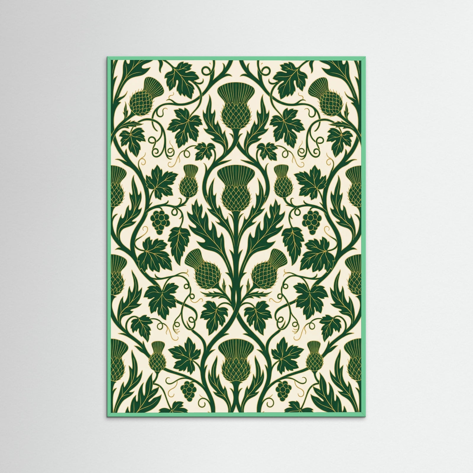 Mint Wood Intricate Botanical Tapestry