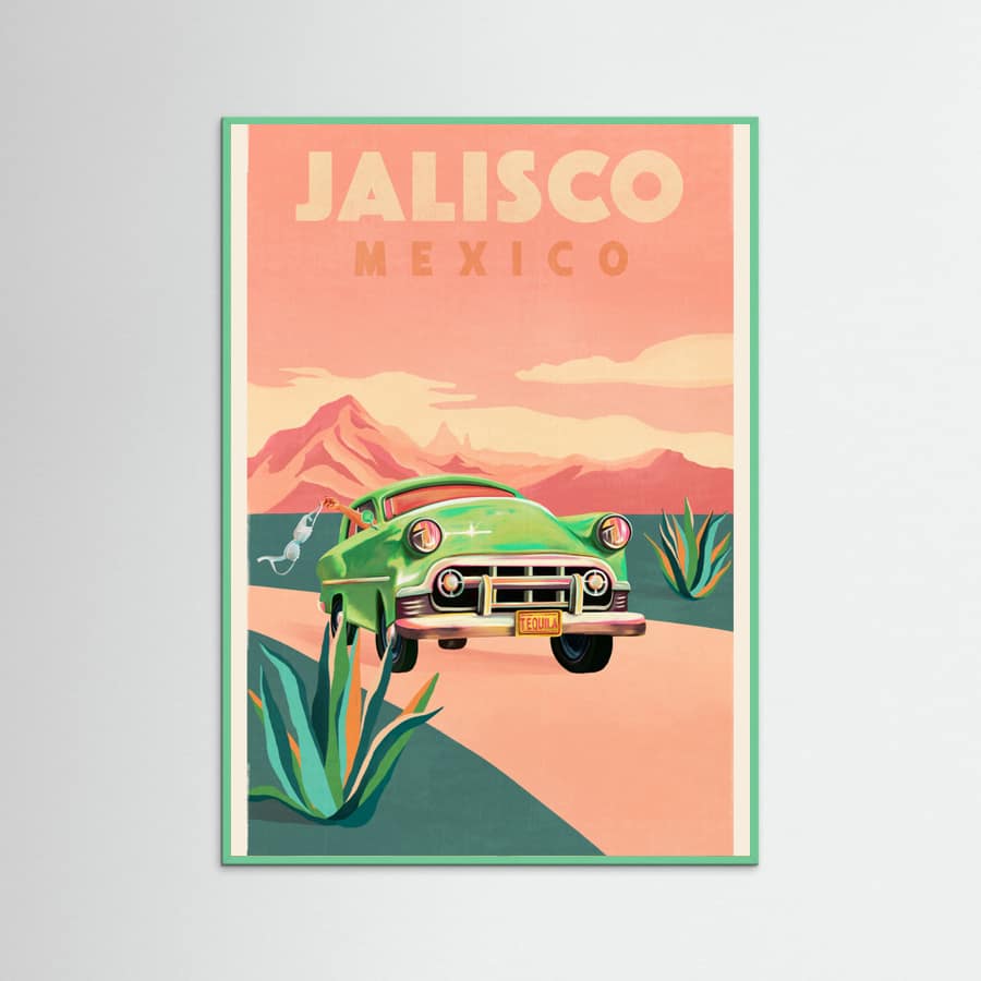 Mint Wood Jalisco Mexico Vintage Travel Poster