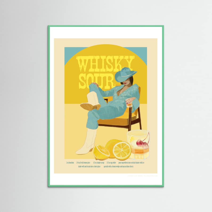 Mint Wood Jlr Cocktails Whiskysour Poster
