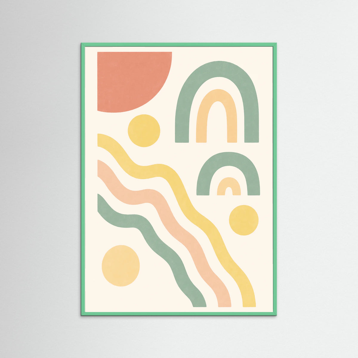 Mint Wood Joyful Swirls