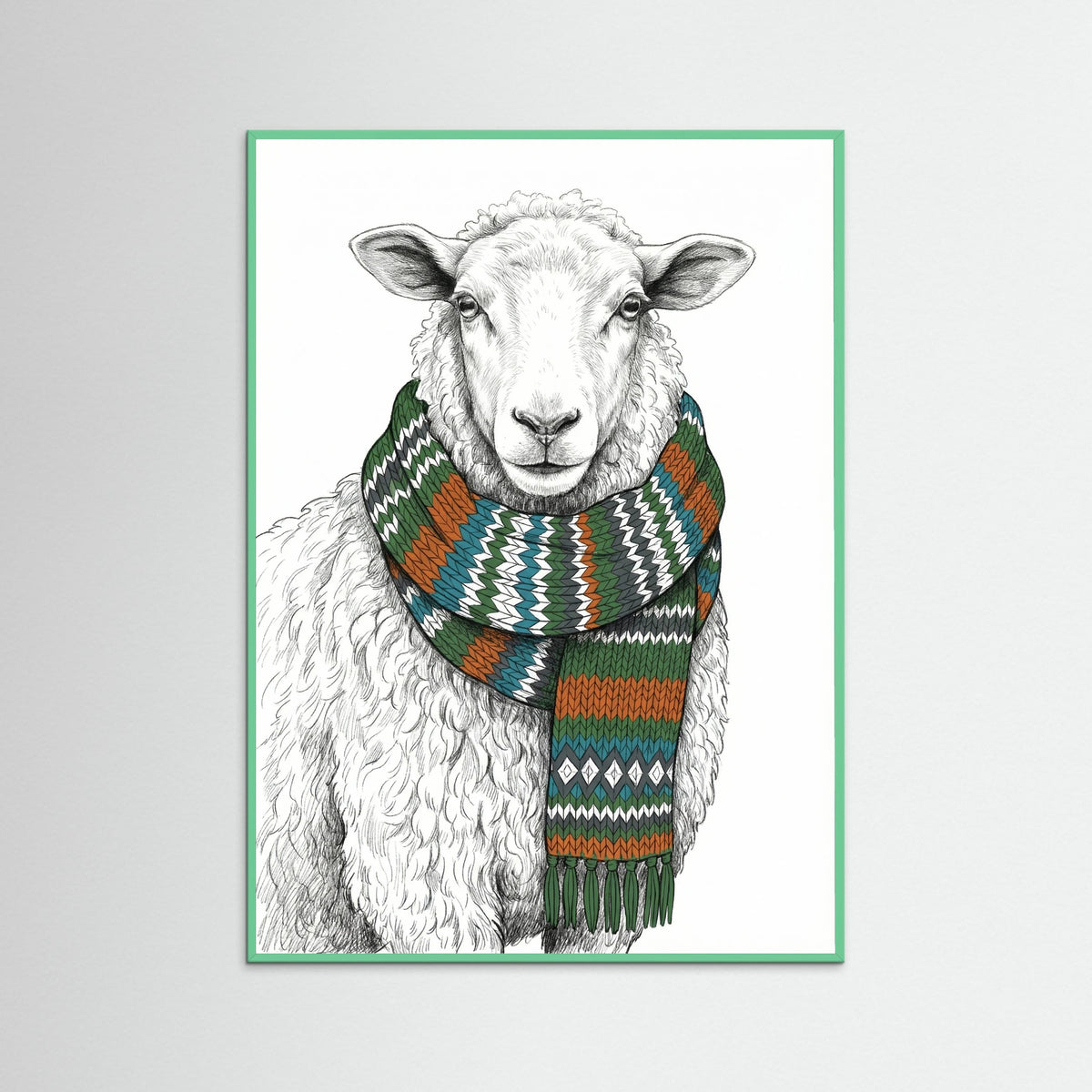 Mint Wood Knitted Hen