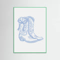 Light Blue Cowgirl Boots with Bow Poster – plakat og kunsttryk