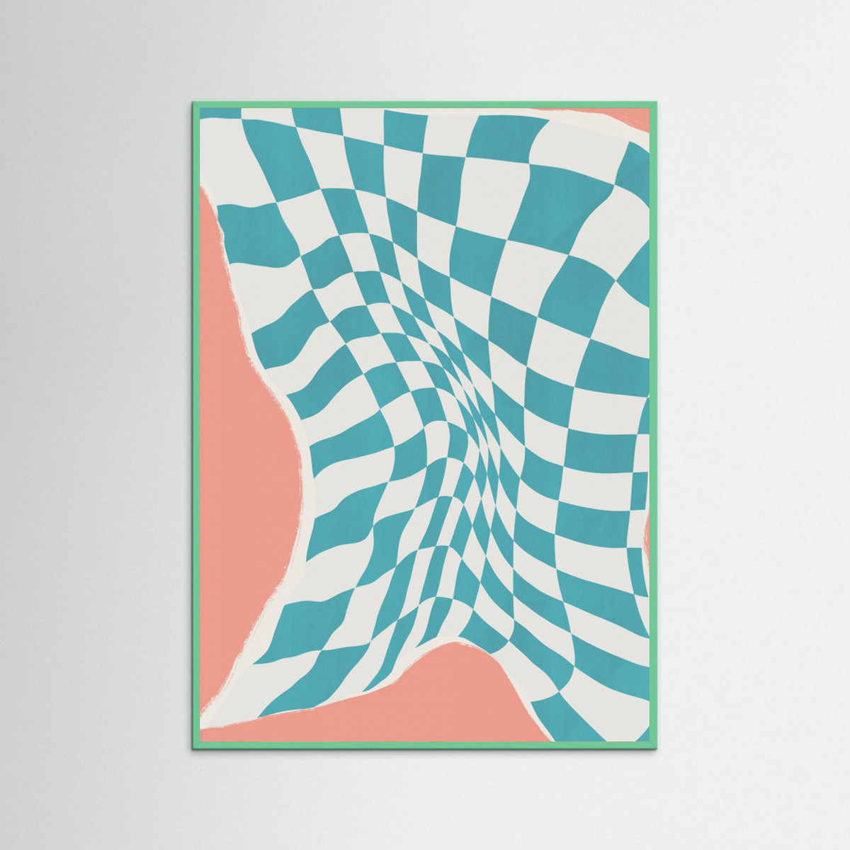 Mint Wood Line Drying Fabric In the Wind Poster
