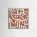 Mint Wood Line art abstract Poster