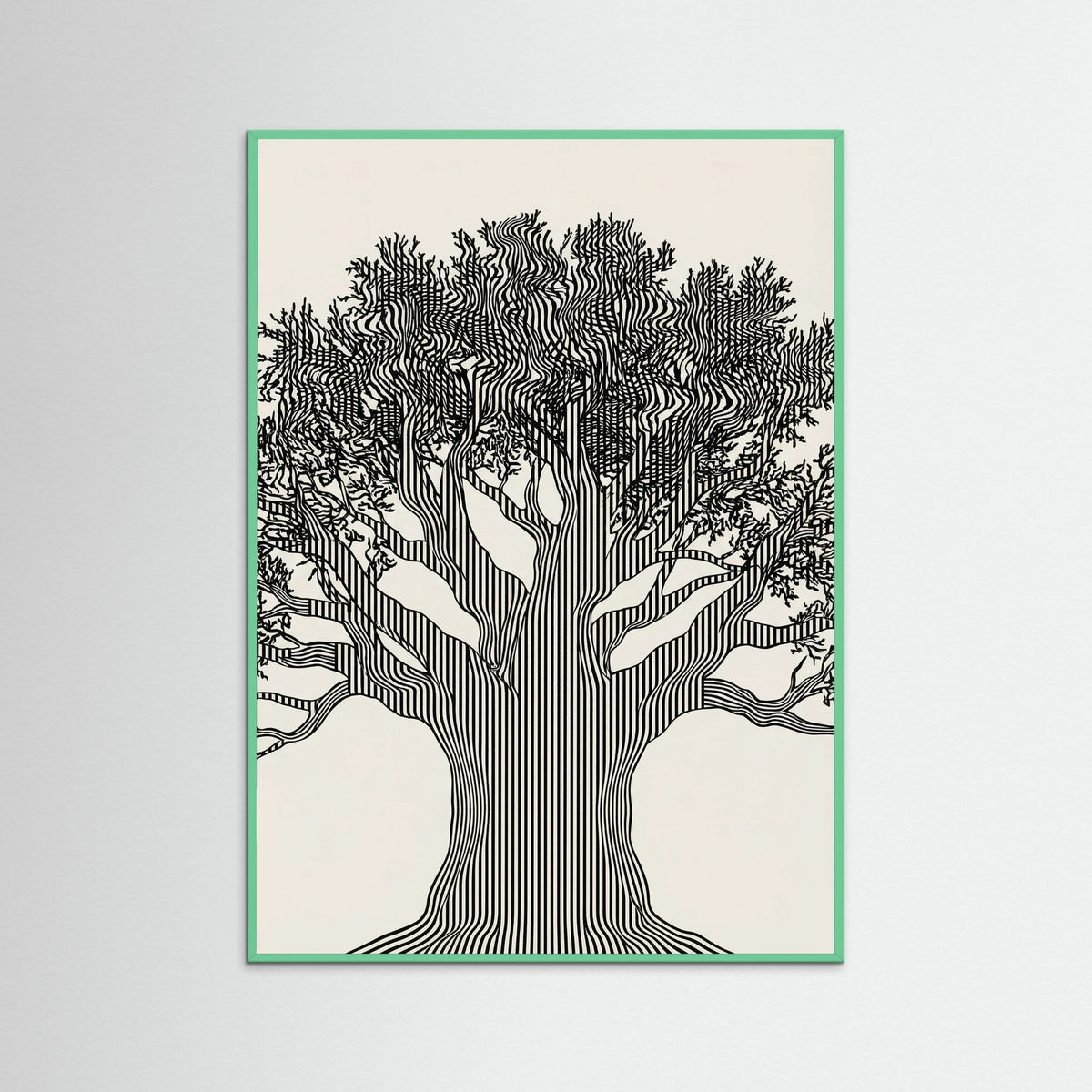 Mint Wood Linear Portrait